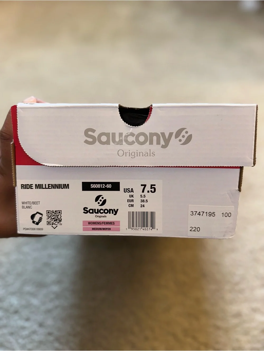 Saucony Ride Millennium “White/Beet”
